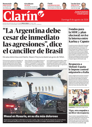 Prima pagina Clarín di oggi - Quotidiano estero