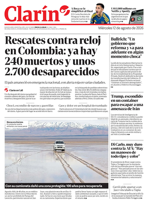 Prima pagina Clarín di oggi - Quotidiano estero