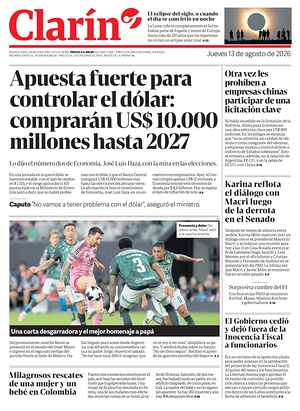 Prima pagina Clarín di oggi - Quotidiano estero