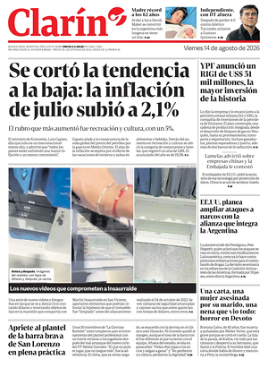 Prima pagina Clarín di oggi - Quotidiano estero