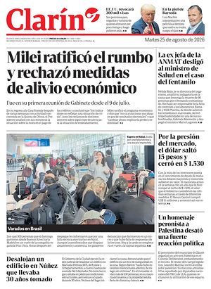 Prima pagina Clarín di oggi - Quotidiano estero