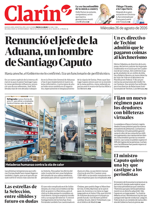 Prima pagina Clarín di oggi - Quotidiano estero