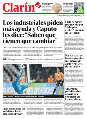 Prima pagina Clarín di oggi - Quotidiano estero