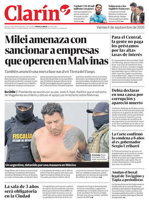 Prima pagina Clarín di oggi - Quotidiano estero
