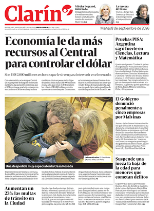 Prima pagina Clarín di oggi - Quotidiano estero