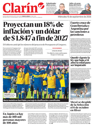 Prima pagina Clarín di oggi - Quotidiano estero