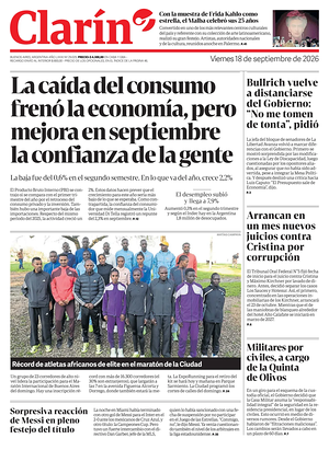 Prima pagina Clarín di oggi - Quotidiano estero