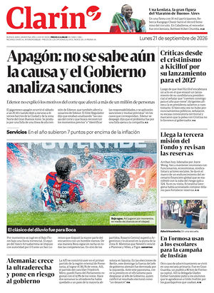 Prima pagina Clarín di oggi - Quotidiano estero