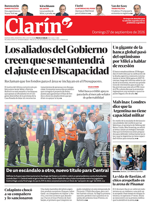 Prima pagina Clarín di oggi - Quotidiano estero