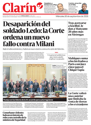 Prima pagina Clarín di oggi - Quotidiano estero