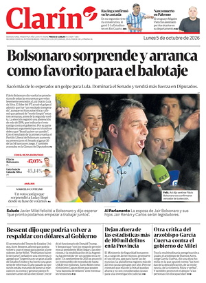 Prima pagina Clarín di oggi - Quotidiano estero