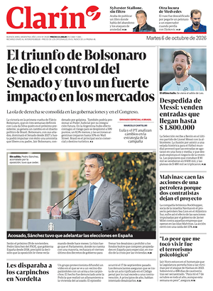 Prima pagina Clarín di oggi - Quotidiano estero