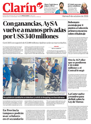 Prima pagina Clarín di oggi - Quotidiano estero