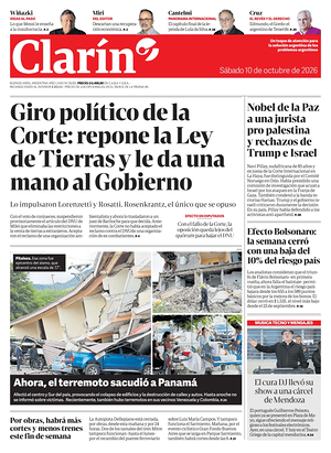Prima pagina Clarín di oggi - Quotidiano estero
