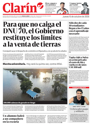 Prima pagina Clarín di oggi - Quotidiano estero