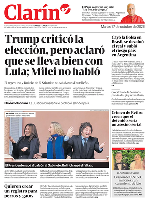 Prima pagina Clarín di oggi - Quotidiano estero