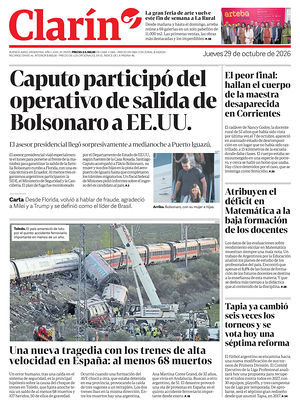 Prima pagina Clarín di oggi - Quotidiano estero