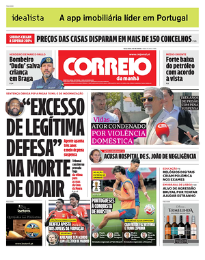 Capa de Correio da Manhã de hoje - Jornal nacionais