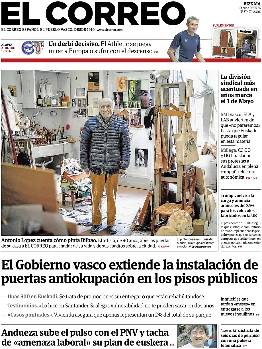 Portada El Correo de hoy - Quiosco 2 mayo 2026