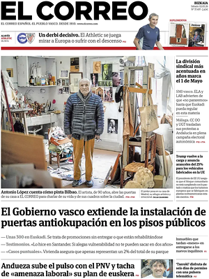 El Correo front page