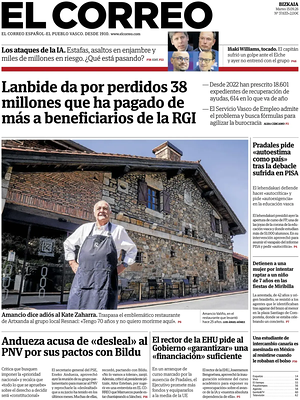 Prima pagina El Correo di oggi - Quotidiano nacional