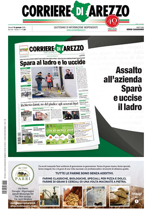 Prima pagina Corriere di Arezzo di oggi - Quotidiano regionale