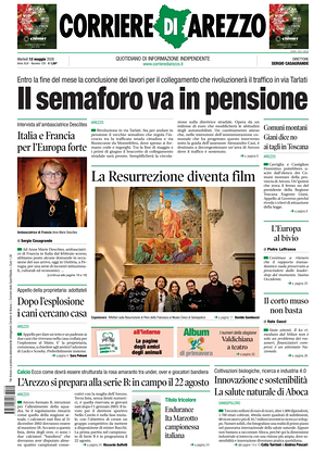 Prima pagina Corriere di Arezzo di oggi - Quotidiano regionale