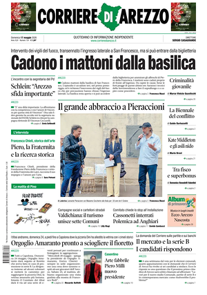 Prima pagina Corriere di Arezzo di oggi - Quotidiano regionale