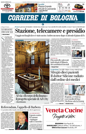 Prima pagina Corriere di Bologna di oggi - Quotidiano regionale