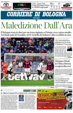 Prima pagina Corriere di Bologna di oggi - Quotidiano regionale