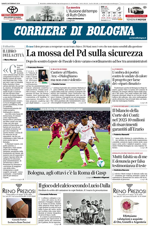 Prima pagina Corriere di Bologna di oggi - Quotidiano regionale