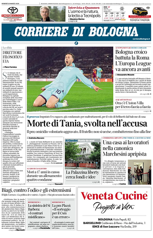 Prima pagina Corriere di Bologna di oggi - Quotidiano regionale