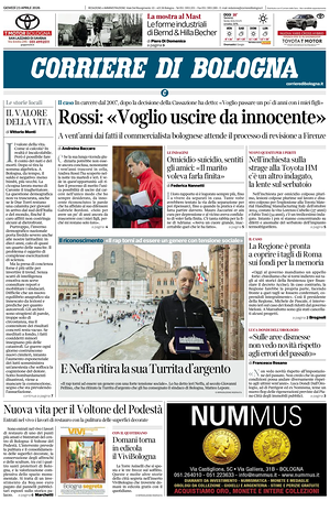 Prima pagina Corriere di Bologna di oggi - Quotidiano regionale