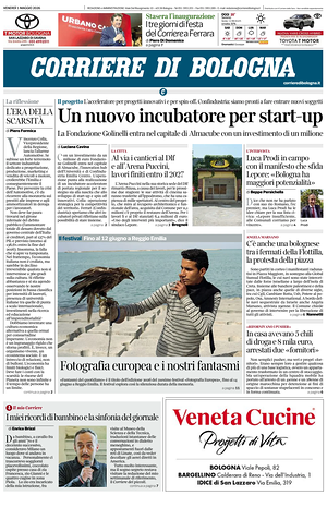 Prima pagina Corriere di Bologna di oggi - Quotidiano regionale