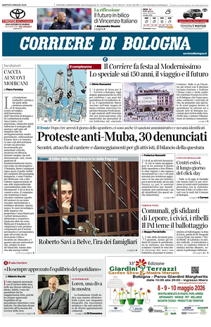 Prima pagina Corriere di Bologna di oggi - Quotidiano regionale