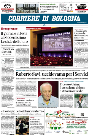 Prima pagina Corriere di Bologna di oggi - Quotidiano regionale