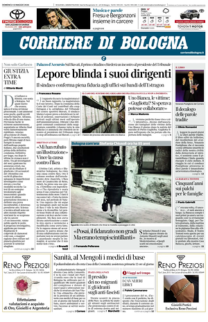 Prima pagina Corriere di Bologna di oggi - Quotidiano regionale