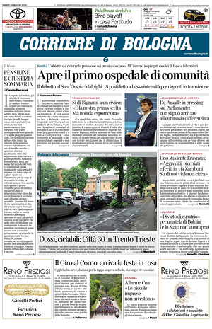 Prima pagina Corriere di Bologna di oggi - Quotidiano regionale