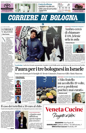 Prima pagina Corriere di Bologna di oggi - Quotidiano regionale
