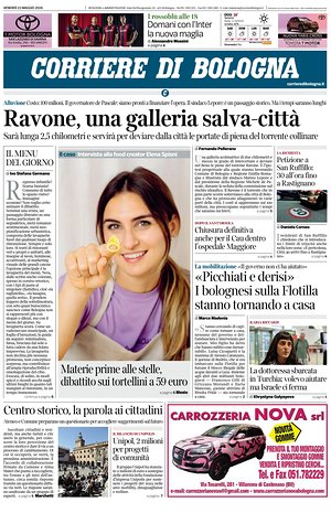 Prima pagina Corriere di Bologna di oggi - Quotidiano regionale