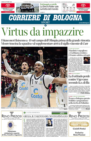 Prima pagina Corriere di Bologna di oggi - Quotidiano regionale