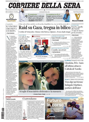 Corriere della Sera prima pagina
