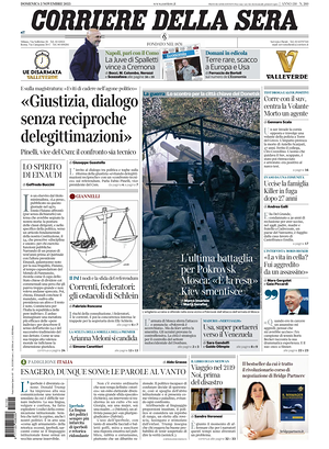 Corriere della Sera prima pagina