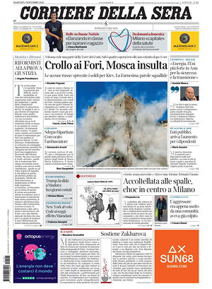 Corriere della Sera prima pagina