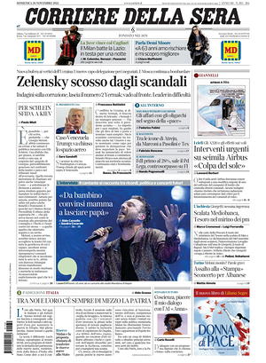 Prima pagina Corriere della Sera di oggi - Quotidiano nazionale