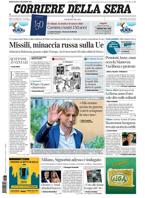 Corriere della Sera prima pagina