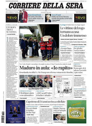Corriere della Sera prima pagina