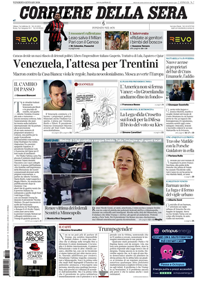 Corriere della Sera prima pagina