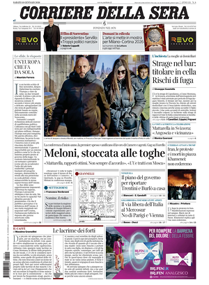 Corriere della Sera prima pagina