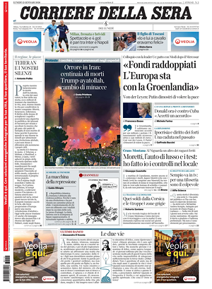 Corriere della Sera prima pagina